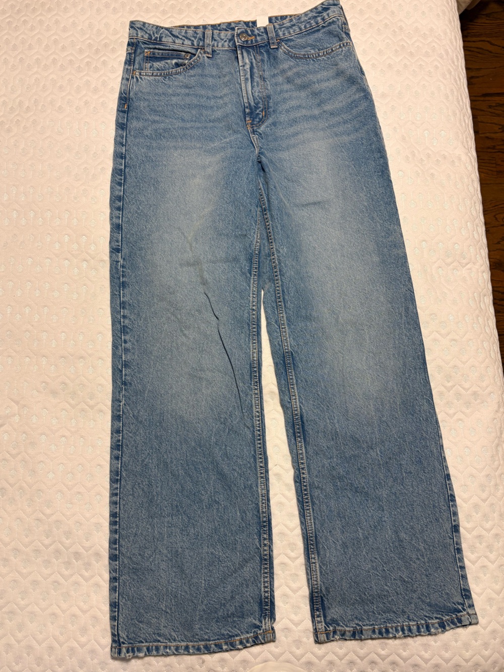 H&M Light Blue High-Waist Wide Leg Jeans
